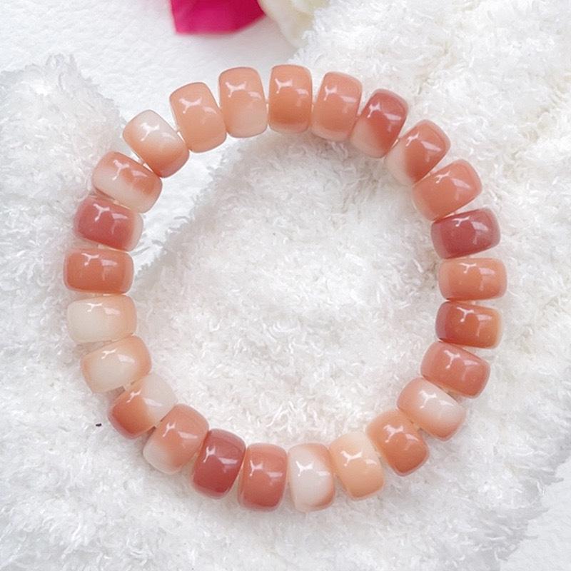 

Natural and Authentic Natural White Jade Bodhi Root Pill Bead Bracelet for Girls To Play DIY Bracelet