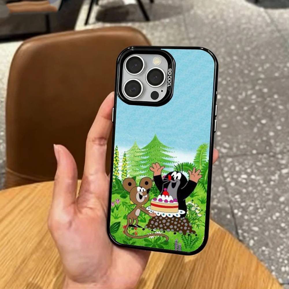 Sweet Cartoon T-The L-Little Mole   Phone Case For iPhone17,16,15,14,13,12,11 Plus,Pro Max Colored Silver Plated Inside Cover
