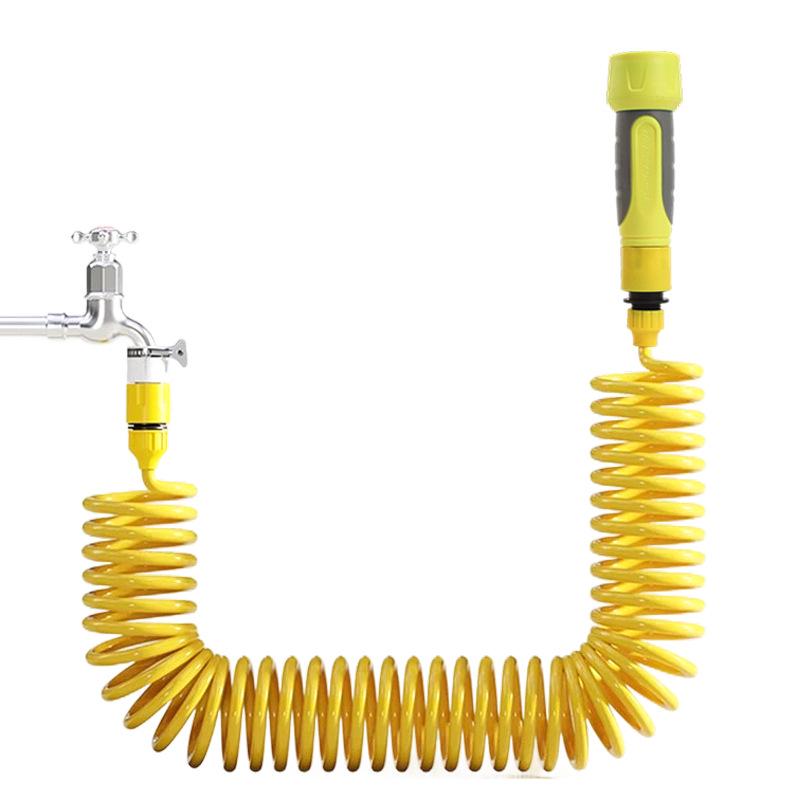 2095 Spring Tube Car Wash & Garden Watering Set: Multi-Functional Telescopic Water Gun with Hose & Sprinkler. 10m