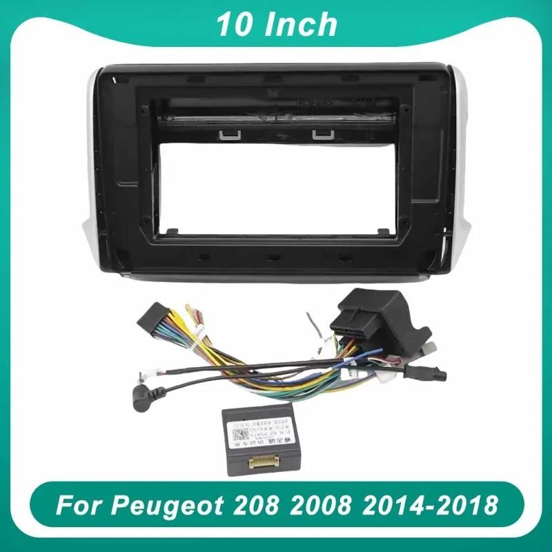 For Peugeot 208 2008 2014-2018 10 Inch Car Frame Fascia Adapter Canbus Decoder Android Dash Installation Kit