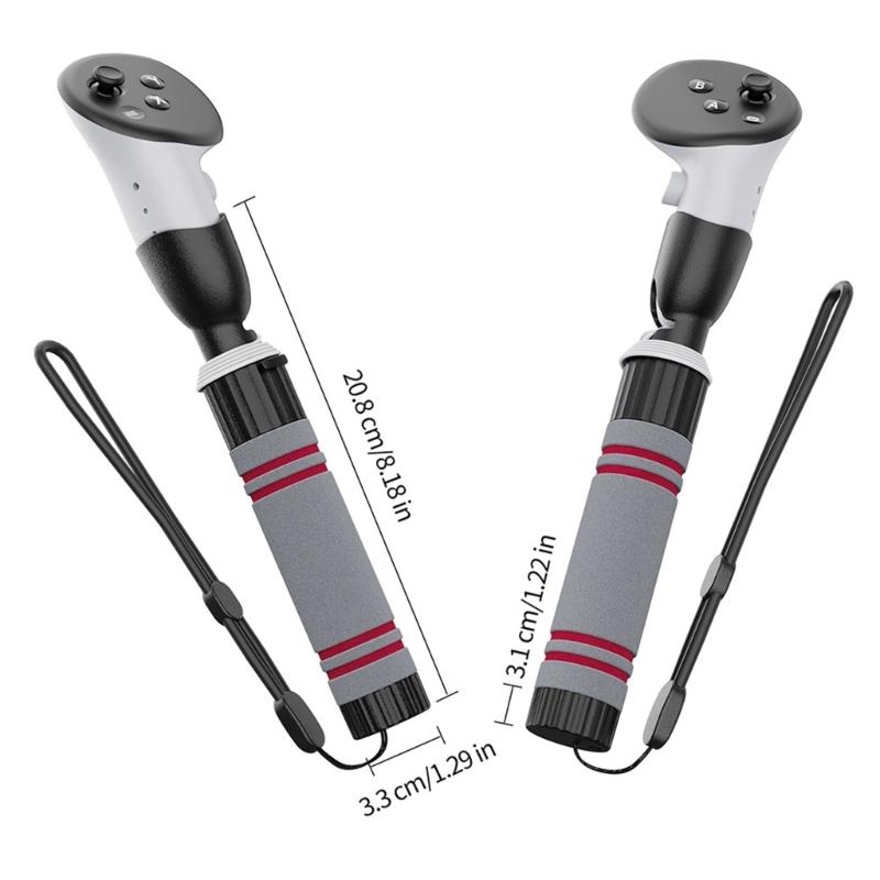 VR Sabers Handle Accessories and Long Stick Handle Extension Grips for 3 VR Controllers