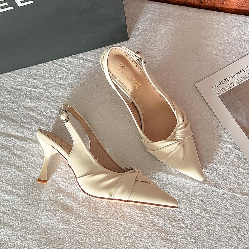 

High heel front bag back sandals women s versatile dinner party style skirt women s high heels sandals 2025 summer women s fashion shoes 39 абрикосовый