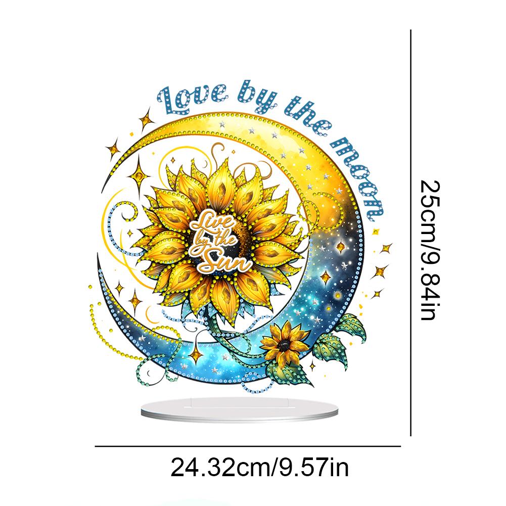 2D Flat Sunflower DIY Table Top Diamond Painting Ornament Kits Desktop Diamond Art Kits 5D DIY Diamond Art Tabletop Decorations
