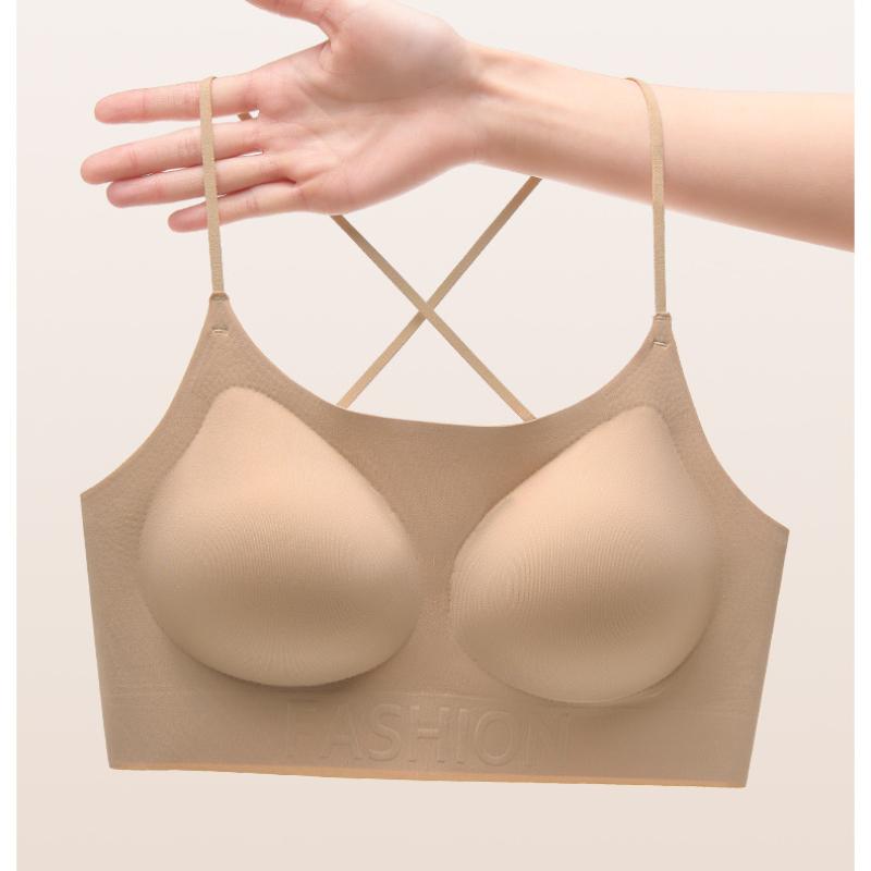 Women's Invisible Bra U-shaped Beautiful Back Gathered Backless Bra Specially Adjusted Skin Color Matching White T-shirt Worry-free Underwear