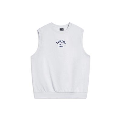 Li Ning Sports Lifestyle Series Casual Sports Letter Sleeveless Vest Unisex Tops Lin-Chuan-Gray AVSU493-4