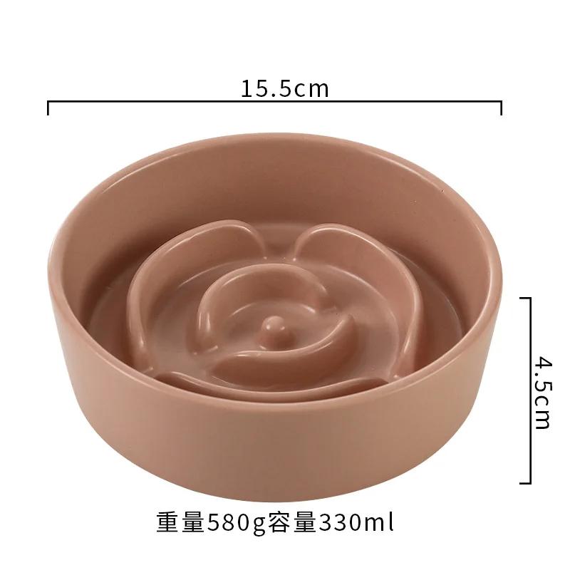 Slow Feeder Cat Bowl Ceramic Cat Food Bowl for Cervical Spine Protection Anti-choking Cat Slow Feeding Dish Bowl Pet Supplies