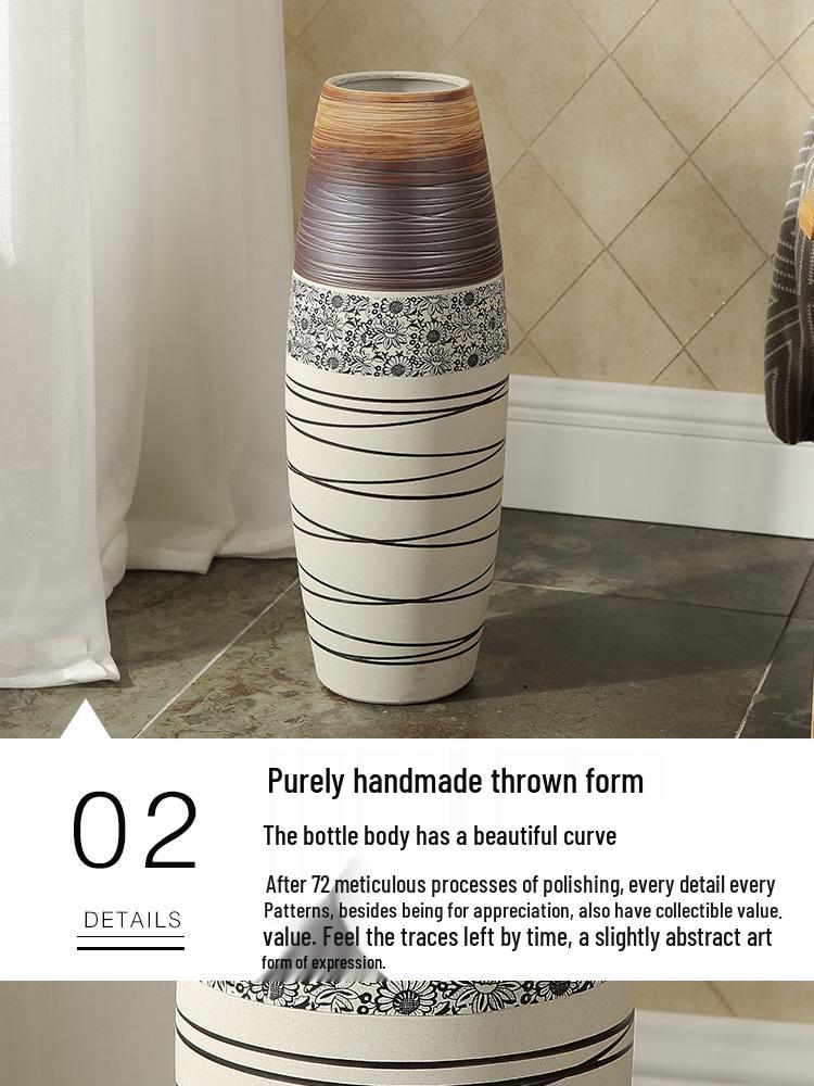Large Modern Jingdezhen Ceramic Floor Vase for Flower Arrangements and Dried Flowers