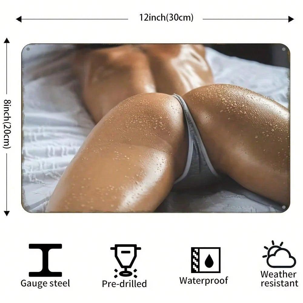 Vintage Metal Tin Sign Sweaty Hips Art Waterproof Retro Wall Plaque Home Garage Decor