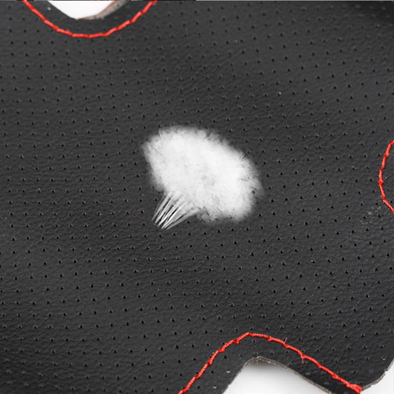 For Renault Clio 3 2005-2013 Clio 3 RS Perforated Microfiber Leather DIY Hand-stitched Car Steering Wheel Cover Protective Trim