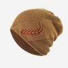 Wheat Embroidery Knitted Woolen Beanie - Warm, Cold-Proof Hat for Men & Women, Perfect for Outdoor Cycling in Autumn & Winter.