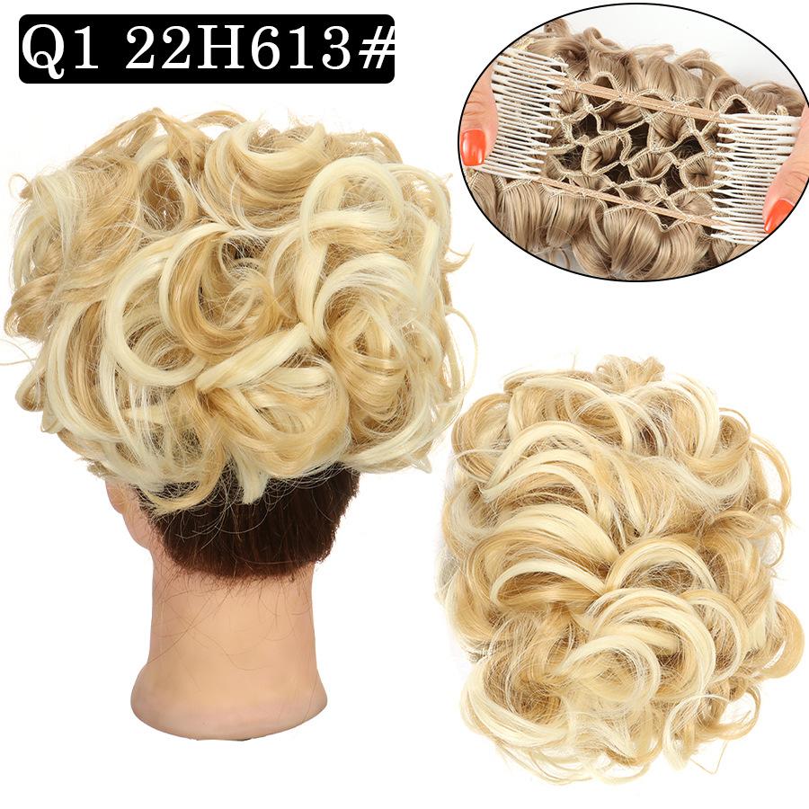 Combs Messy Bun Hair Piece Curly Dish Hair Buns Extension Thick Chignon Hairpiece Clip in Ponytail Scrunchies Hair Pieces for Women