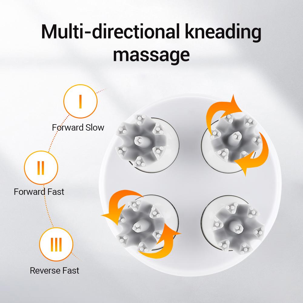 Electric Cordless Hair Scalp Massager with Kneading 3 Massage Modes Handheld Portable Head Scratcher Massager Stress Relax