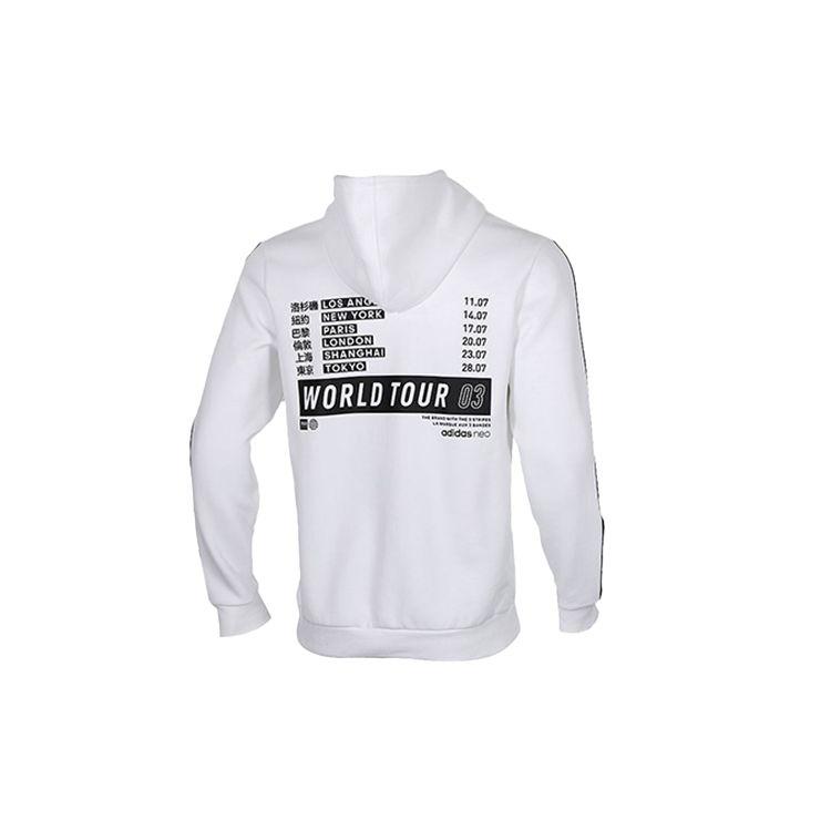 Adidas Neo Sport Pullover Hoodie with Long Sleeves Men Tops White FU1041