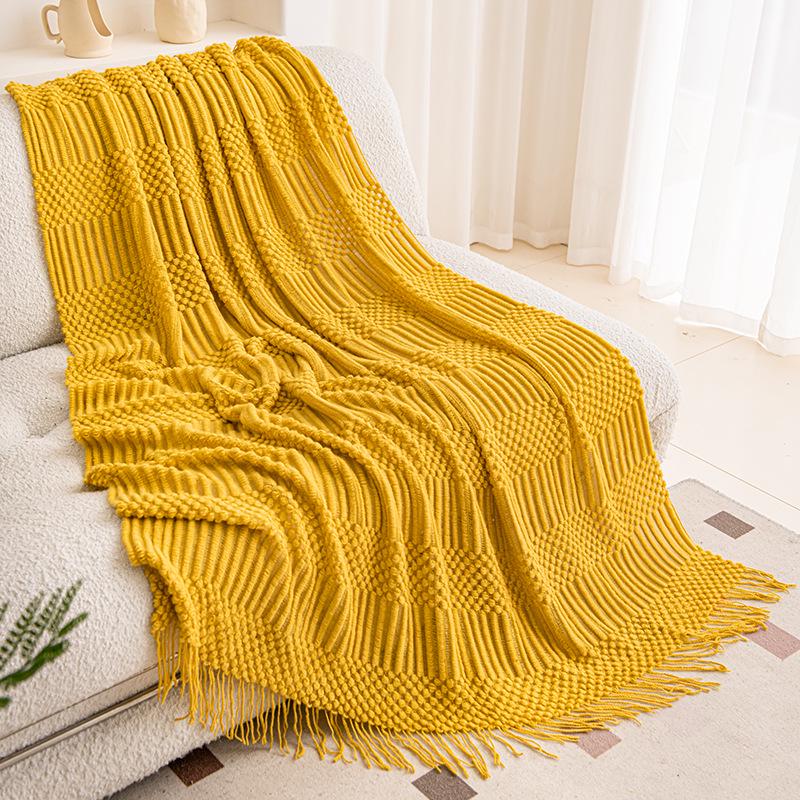 Elegant Sofa Throw Blanket - Pure Color, Air Conditioning, Office Nap, Decorative, Autumn/Winter Luxury Style Blanket