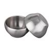 IMEEA Rice Bowl Ramen Bowl Tableware Stainless Steel Udon Bowl Dishwasher Safe Heat Resistant Double Set of 2 Silver 15.2cm