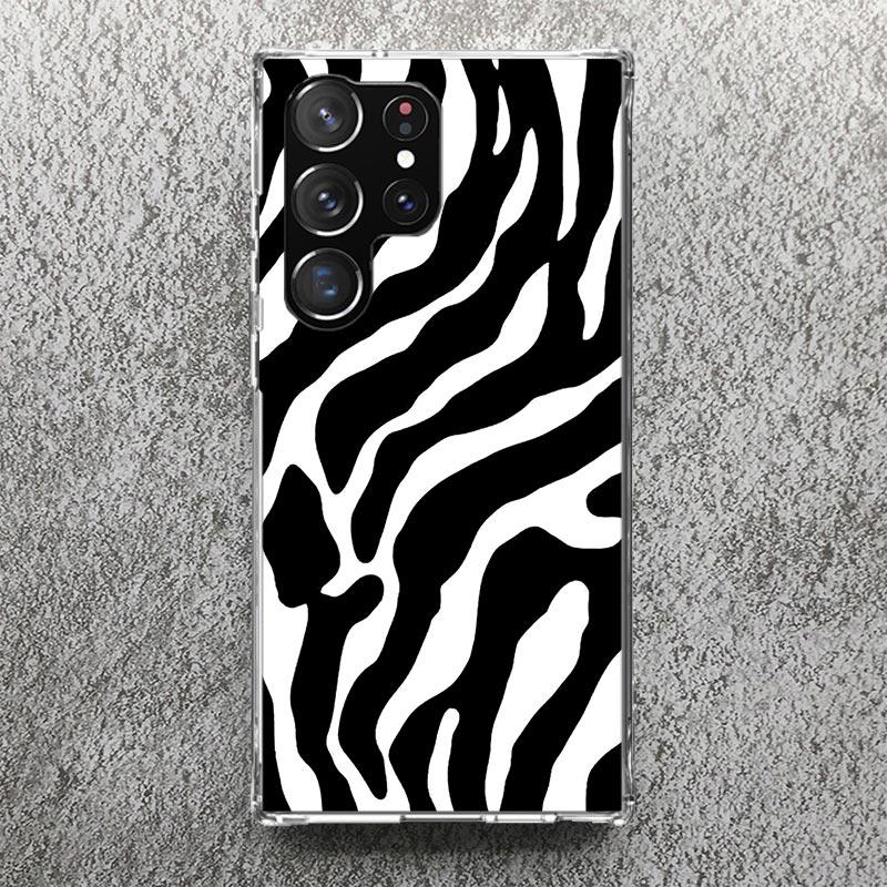 Zebra Stripe Print Soft Case for Samsung Galaxy S25 S24 S23 S22 Ultra S21 Plus S20 FE Phone Shell S10 + Pattern Cover Print Soft