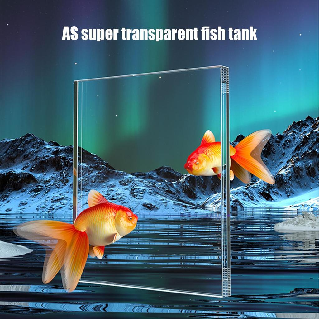 Aquarium Kit Starter Betta Fish Tank for Beginners Silent Decorative Fish Bowl for Turtle Aquatic Animals Clear Desktop Aquarium