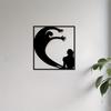 1 Stück Surfwelle Metall Wandkunst Dynamisches Surfer Wandbild für Sommer Halloween Surfen Liebhaber Wetterbeständig Eisen Dekor Terrasse Garten Zaun Außenbereich