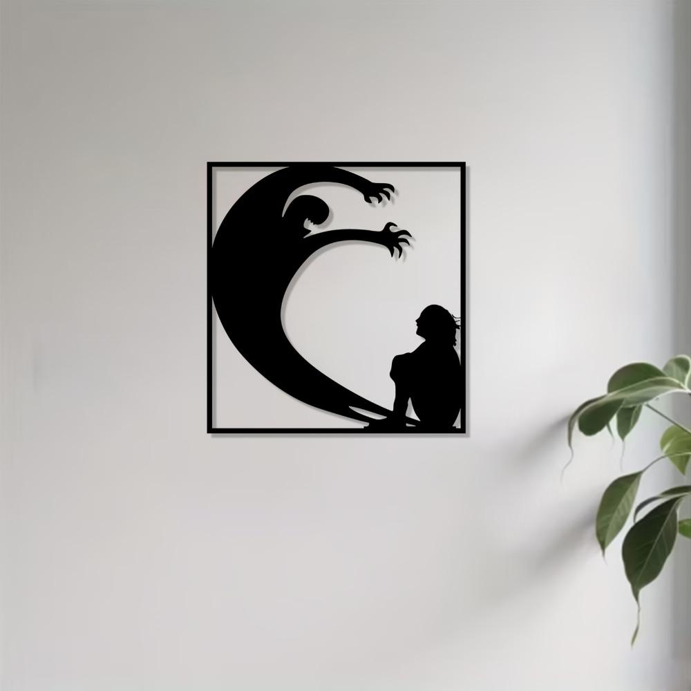 1 Stück Surfwelle Metall Wandkunst Dynamisches Surfer Wandbild für Sommer Halloween Surfen Liebhaber Wetterbeständig Eisen Dekor Terrasse Garten Zaun Außenbereich
