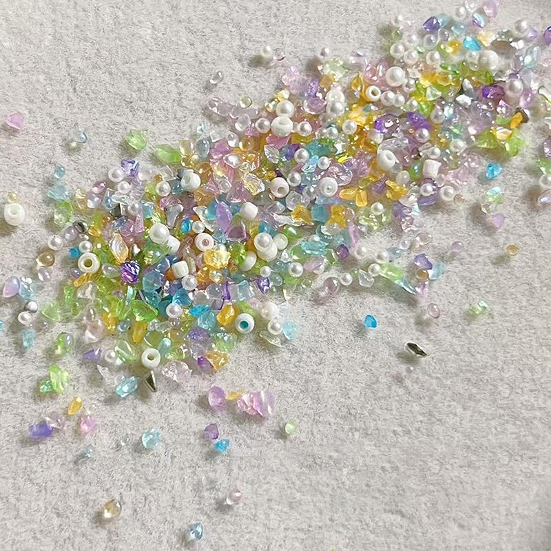 

1 Коробка Неправильной Формы Битое Стекло Камень Украшения для Ногтей Аксессуары Блеск Лед Прозрачный Дробленый Жадеит Маникюрные Принадлежности