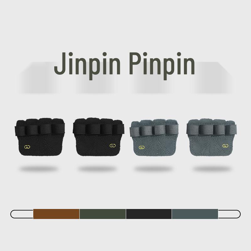 GOUNOD Čtyřprstý chránič dlaně z hovězí kůže: Protiskluzová podpora zápěstí odolná proti opotřebení a asistenční popruh pro mrtvý tah pro dospělé