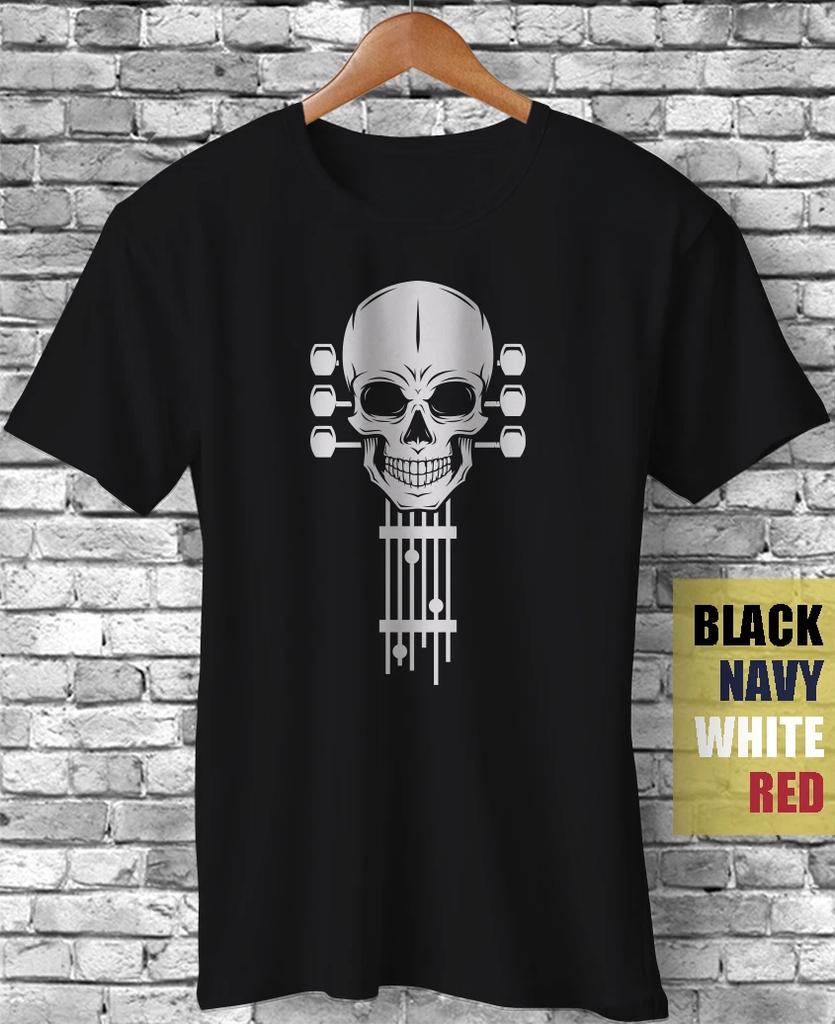 Guitar Skull Skeleton Music Lover Rock & Roll Band Funny Gift T-Shirt Vintage