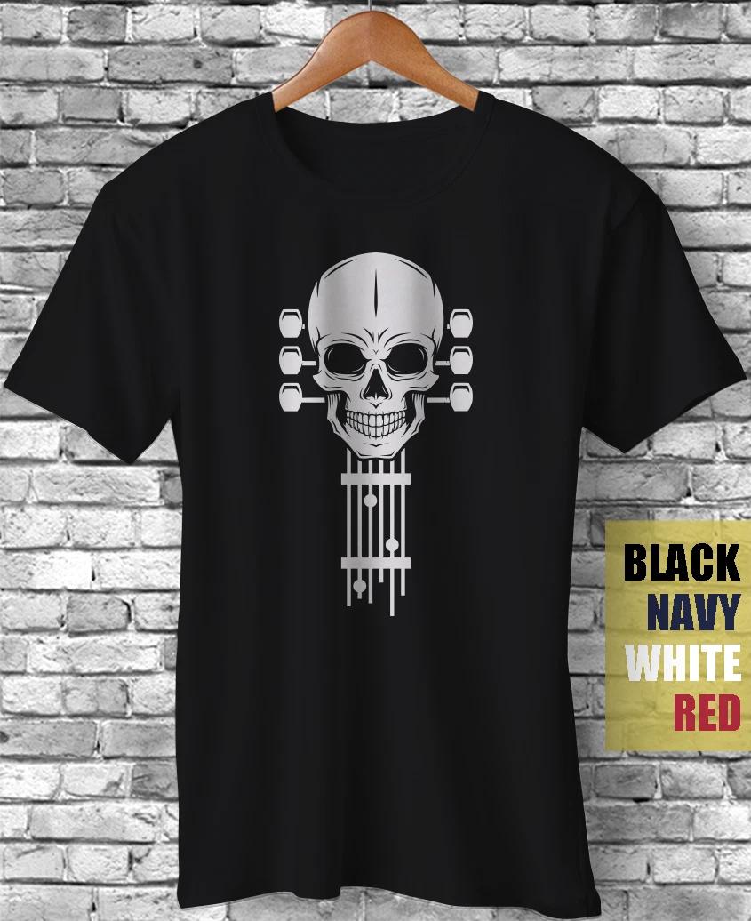 Guitar Skull Skeleton Music Lover Rock & Roll Band Funny Gift T-Shirt Vintage S