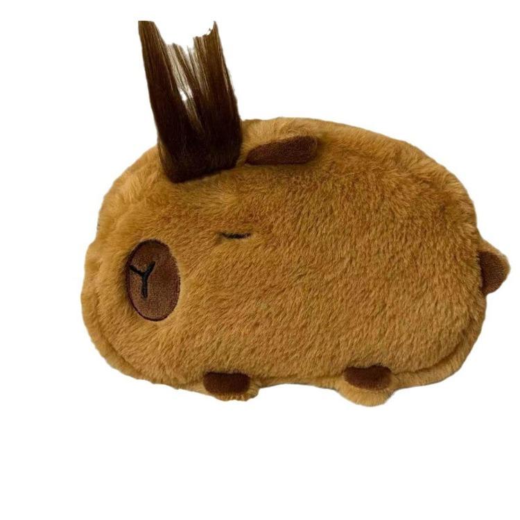 Cute Plush Pencil Case with Animal Glasses Design Large Capacity Cat Dog Shaped Makeup Bag School Stationer Bag Gift for Kids