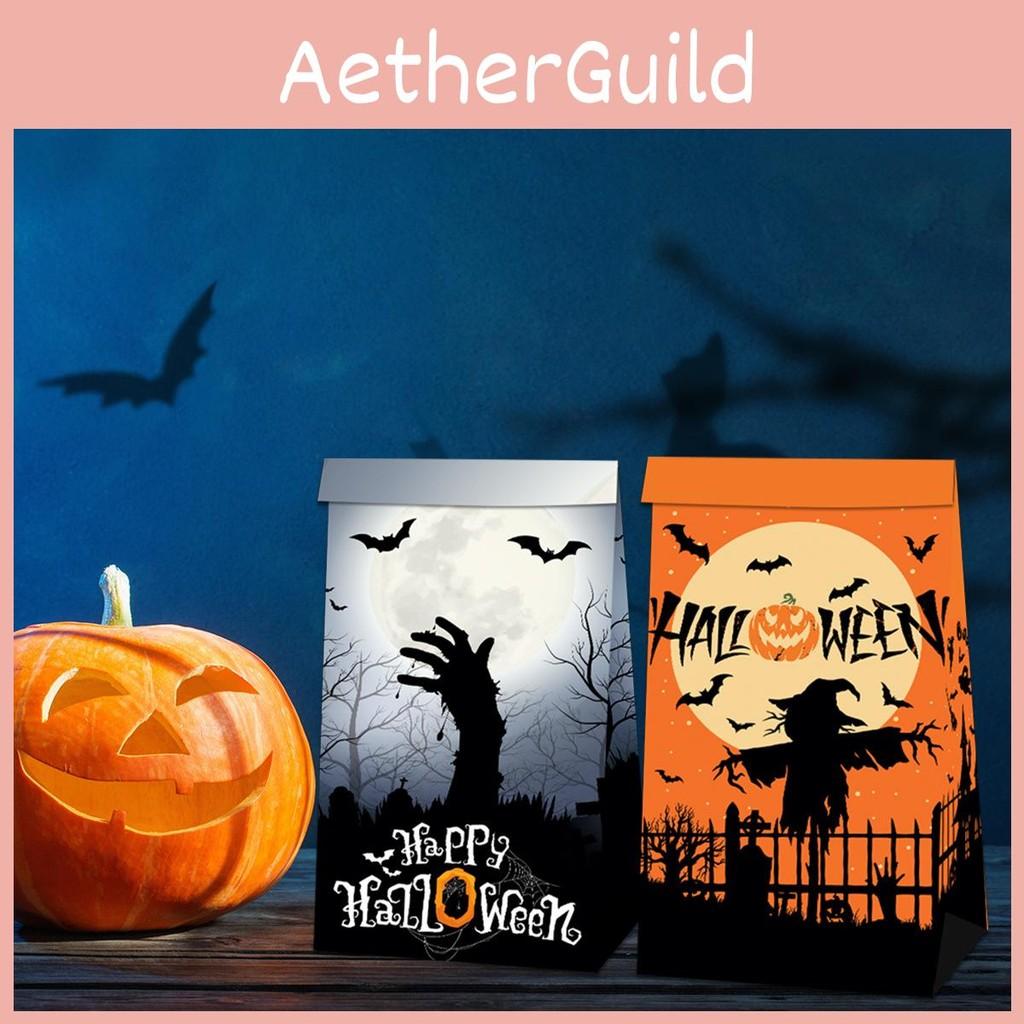 Scarecrow Theme Halloween Witch Pattern Party Snacks Candy Packaging Bags Paper