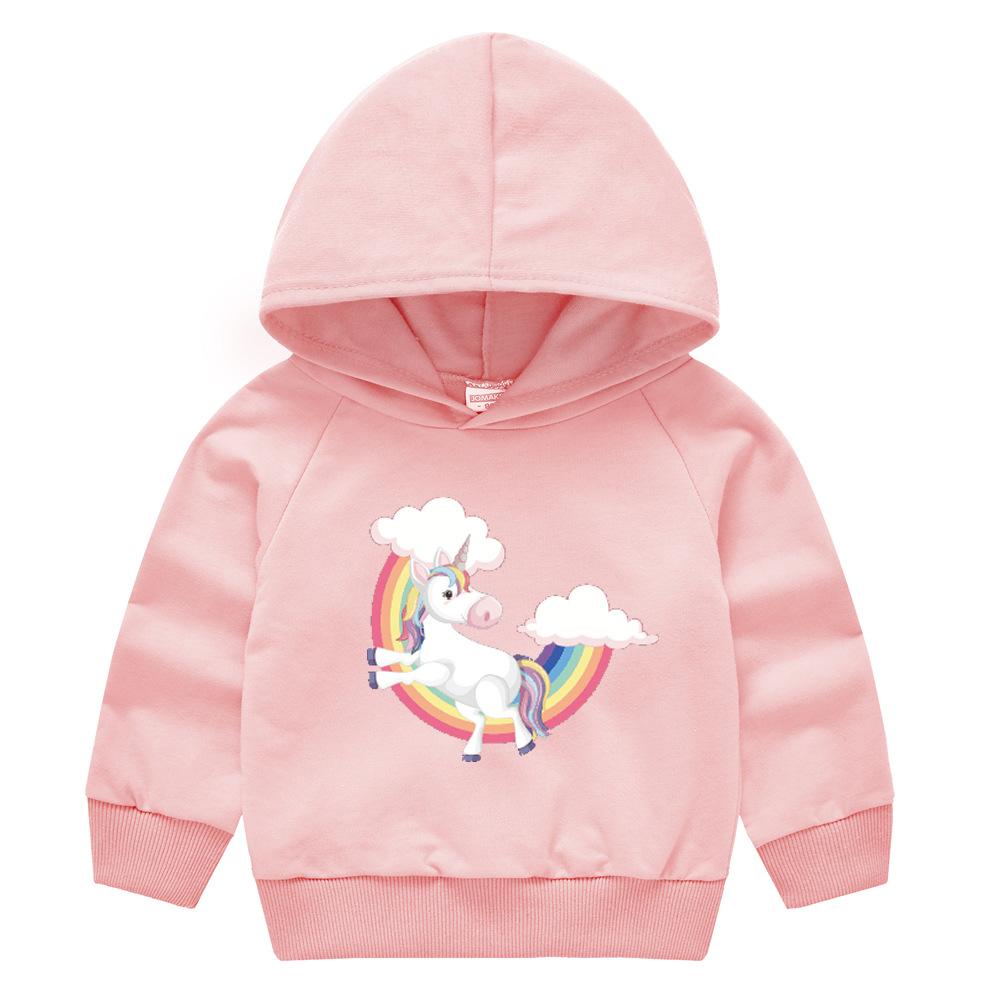 Frühling und Herbst Kindermode Kapuzenpullover Jungen und Mädchen Cartoon Druck Pullover Langarm Tops