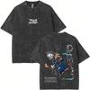 Anime My Hero Academia Vintage Washed T Shirt Funny Cartoon Midoriya Izuku Graphic Tshirt Men Women Manga Casual Retro Tshirts