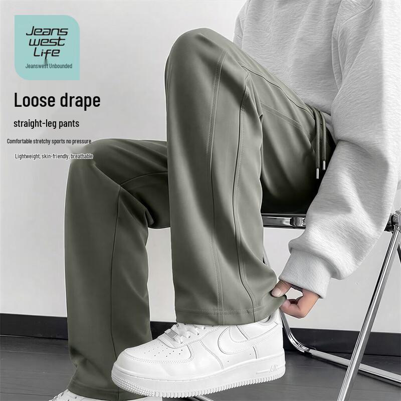 JEANSWEST LIFE Men's Summer Loose Straight Leg Pants