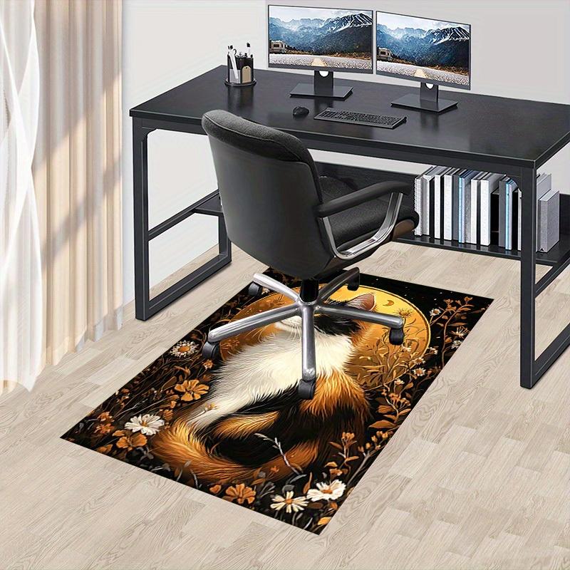 

1pc Golden Cat Flowers Themed Rug for Home Decor, Non-slip Office Carpet, Chair mat, Outdoor Mat, Christmas and Halloween gifts-0731039 60cm by 90cm