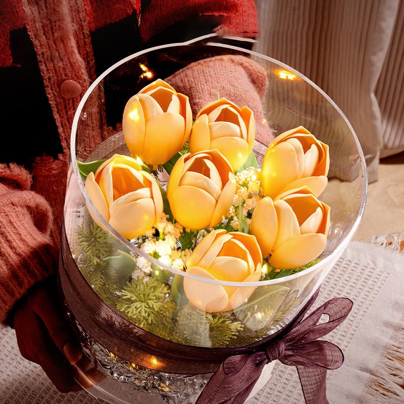 Plant And Flower Building Blocks Building Set, Single Rose, Sunflower, Tulip, Etc., Home Decoration Block Toy Gift For Girls