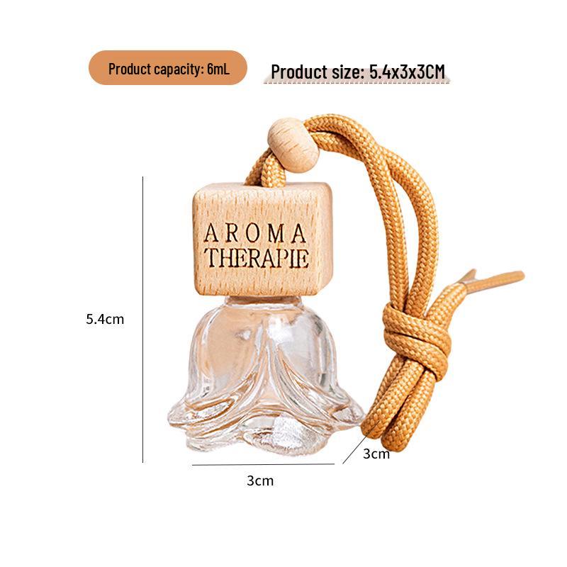 Square Glass Car Perfume Bottle - Odor Eliminator & Cute Air Vent Decoration