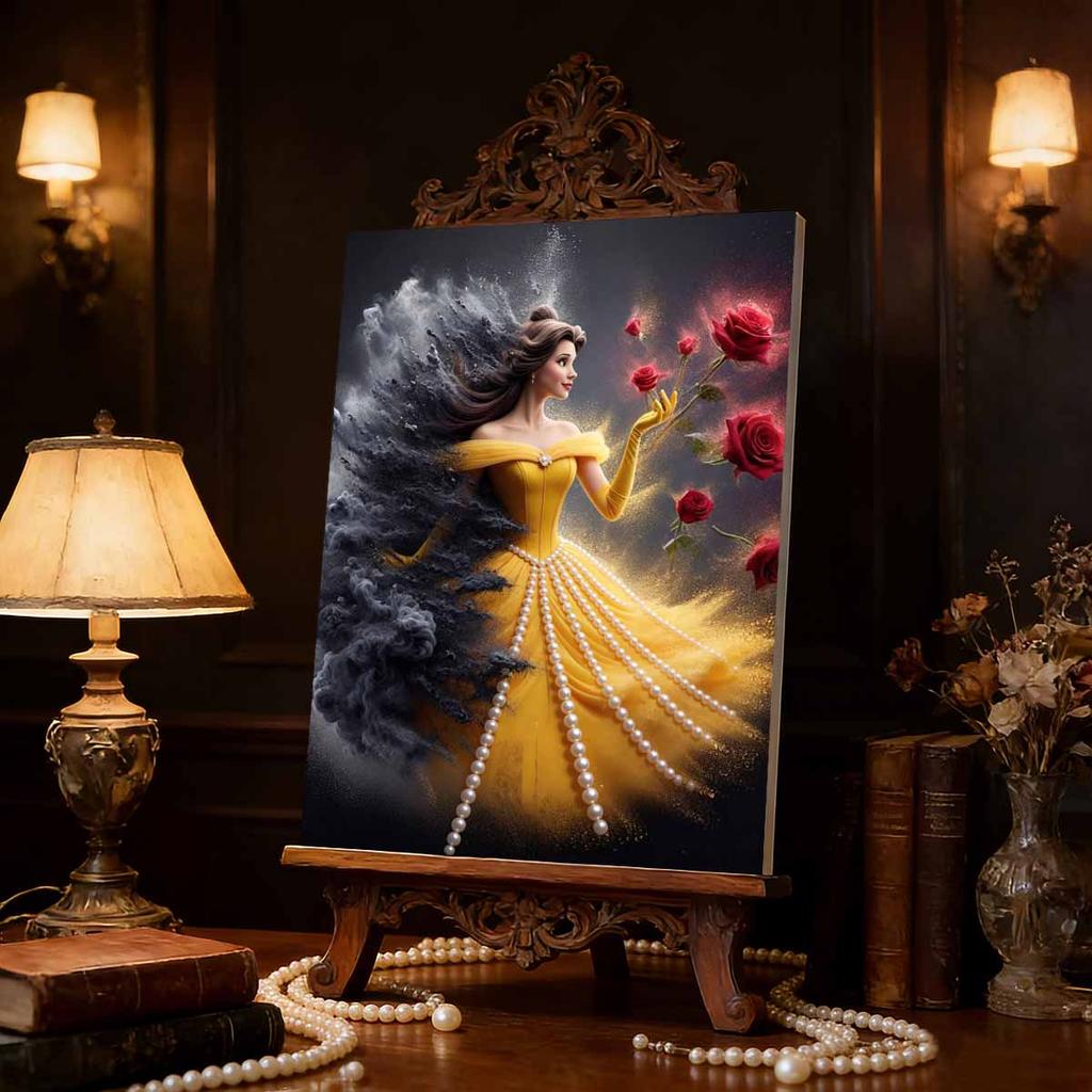 Disney Pearl Painting Beauty and The Beast Pearl Artwork Can Be Used for Wall Decoration Handmade Gift for Home and Office Environment