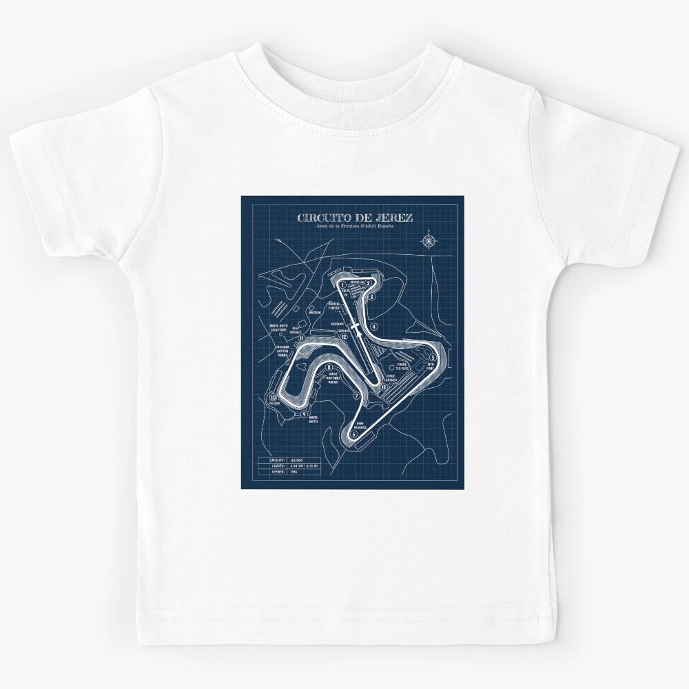 Circuito de Jerez (Navy Blueprint) Kids T-Shirt 170