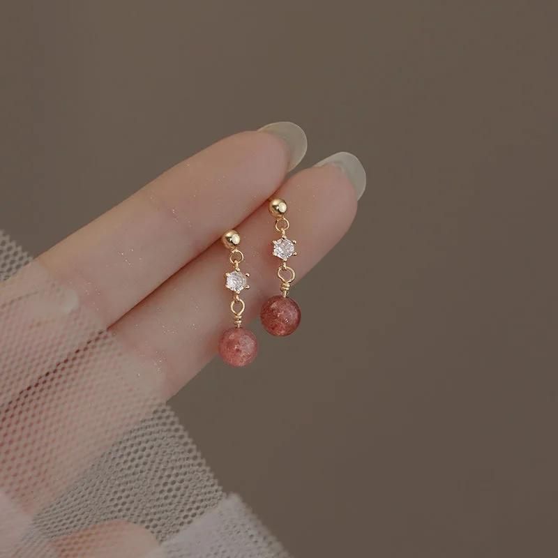 New Silver Color Inlaid Zircon Clover Tassel Earrings For Women Delicate Chain Pendant Earring Party Jewelry Accessories Gifts