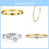 Modern Vintage Titanium Steel Bracelet For Women With Green Zircon For Casual Wear