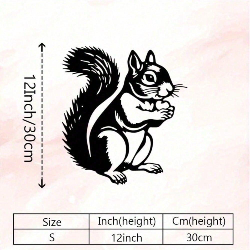 Vintage Iron Squirrel Wall Art Rust Resistant Metal Decor for Garden Patio Wildlife Gift