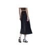 Anta Comfortable Simple Solid Color Mid Waist Casual Long Skirt Women skirts Black 962527203-2