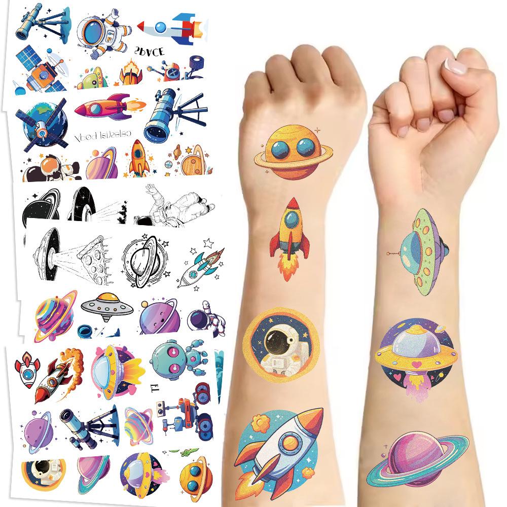 New Space Astronaut Party Tattoo Stickers Waterproof Party Party Party Gift Funny Fun Face Stickers