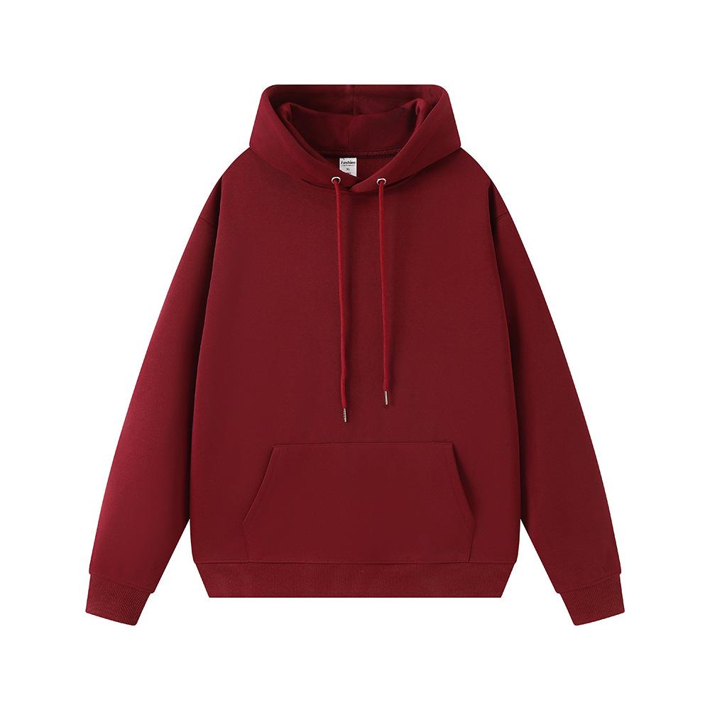 Men's Heavyweight Antibacterial Faux Cotton Hoodie - Solid Color, Unisex, Fall/Winter Essential