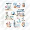 3 Sheet Summer Beach Tropical Vacation Nautical Diy Uv Dtf Rub On Transfer Stickers Craft Glass Mug Cup Wraps Junk Journal Decor