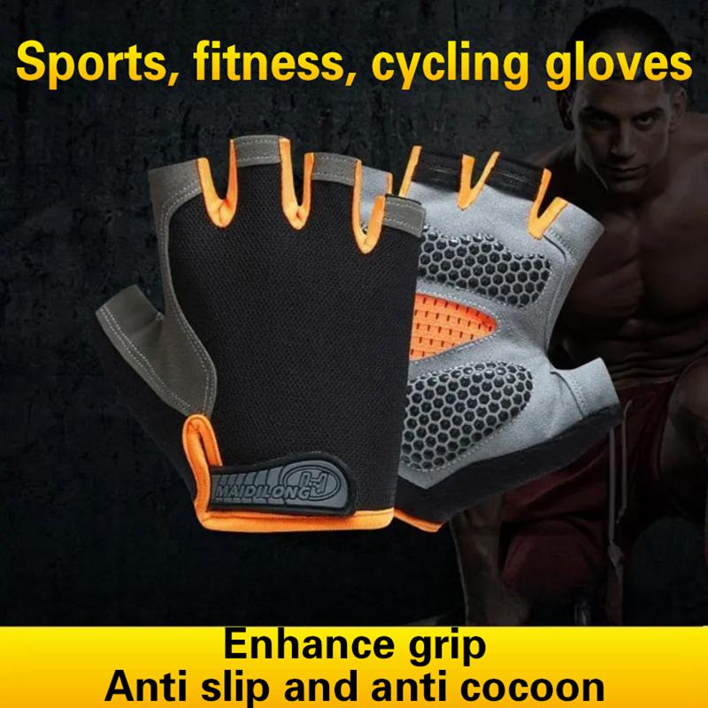 Breathable Half Finger Cycling Gloves Anti Slip Shockproof Comfortable for Sports Bicycle Activities