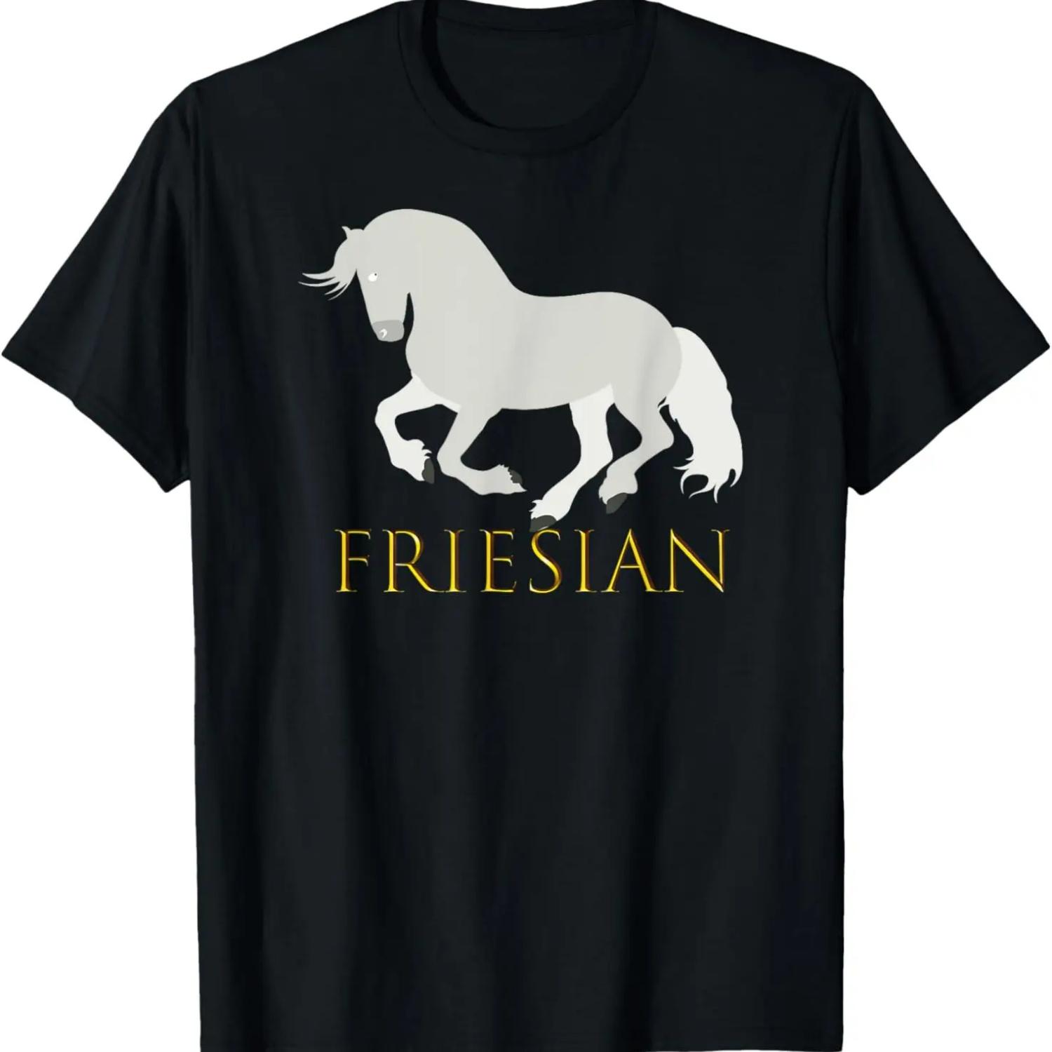 

Beautiful Friesian Horse TShirts for Wife Husband Partner XXXXXL чорний