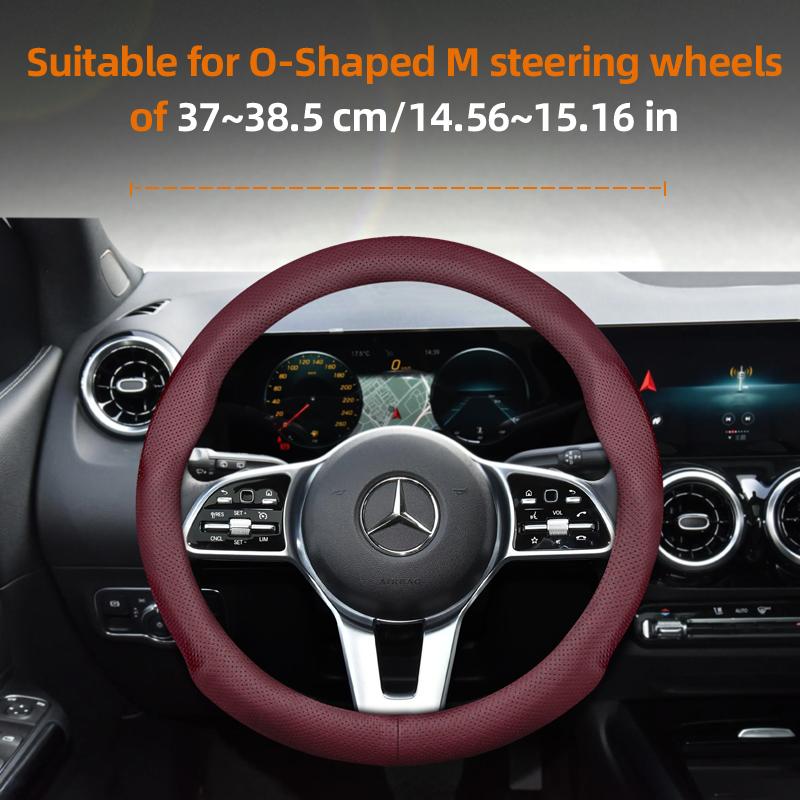 Suitable for Mercedes-Benz Ultra-Thin Breathable Leather Steering Wheel Cover Suitable for E Class S C a Glc Suv Eqc Gle Gla Eqe Amg Eq C63 E63 