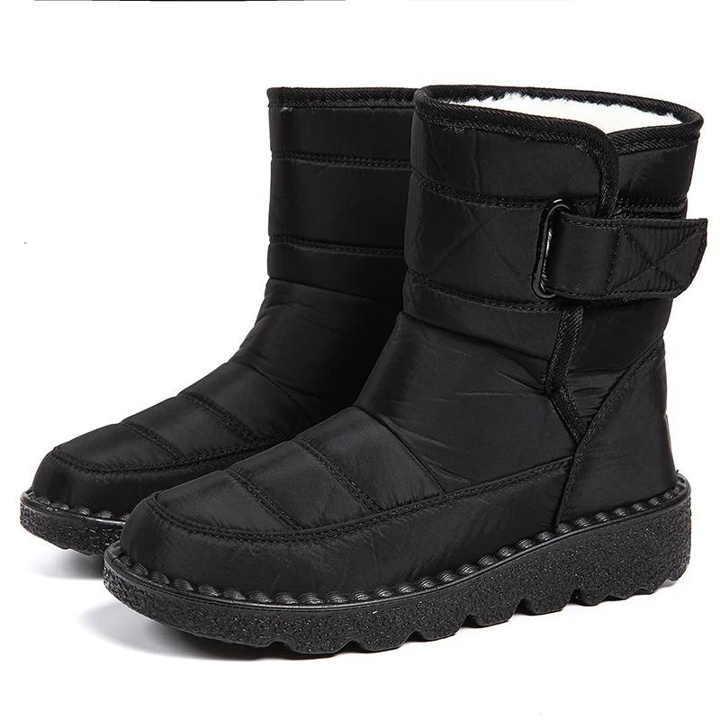 Women Boots 2025 Winter Shoes Woman Waterproof Snow Boots Winter Warm Fur Botas Mujer Korea Style Black Ankle Boots For Women