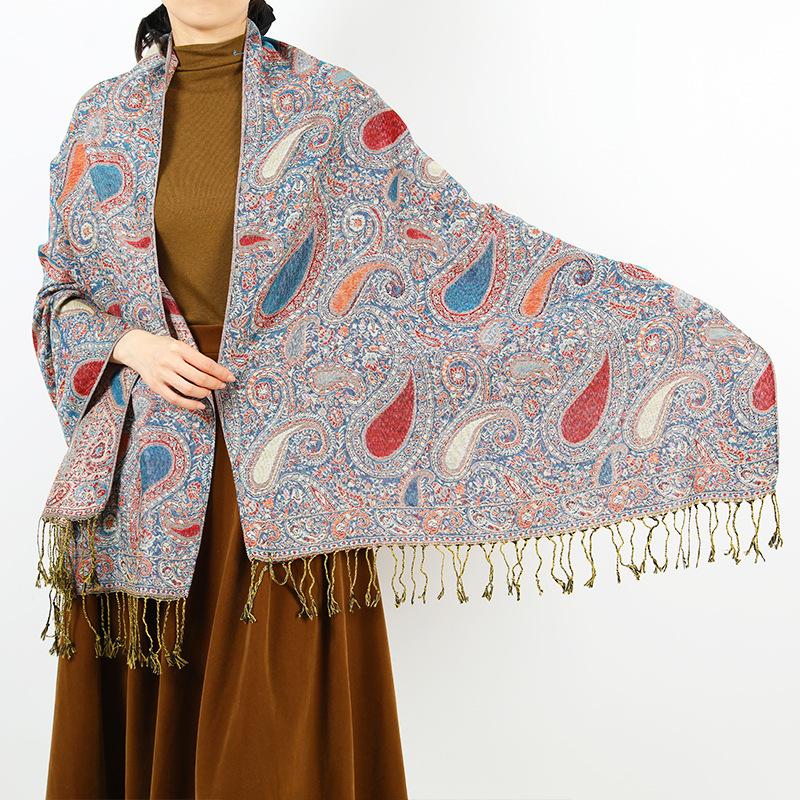Spring and Autumn Mixed and matched scarf Shawl dual-purpose jacquard small cashew long towel travel photo long towel headscarf