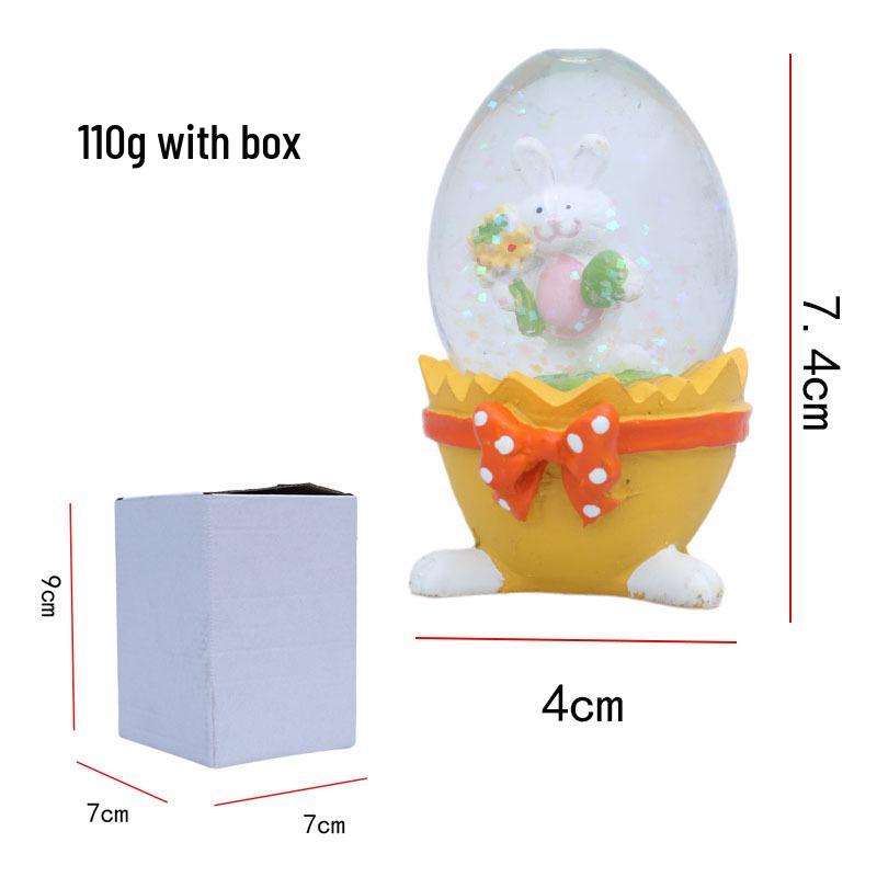 Easter Cute Glass & Resin Bunny Egg Ornaments for Window & Courtyard Decor